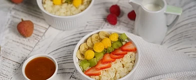 Rice porridge with Mango chili sauce Tamaki