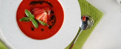  Strawberry gazpacho with basil