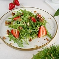 Arugula and strawberry salad with citrus dressing