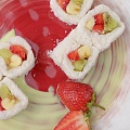 Sweet rice roll with wasabi sauce